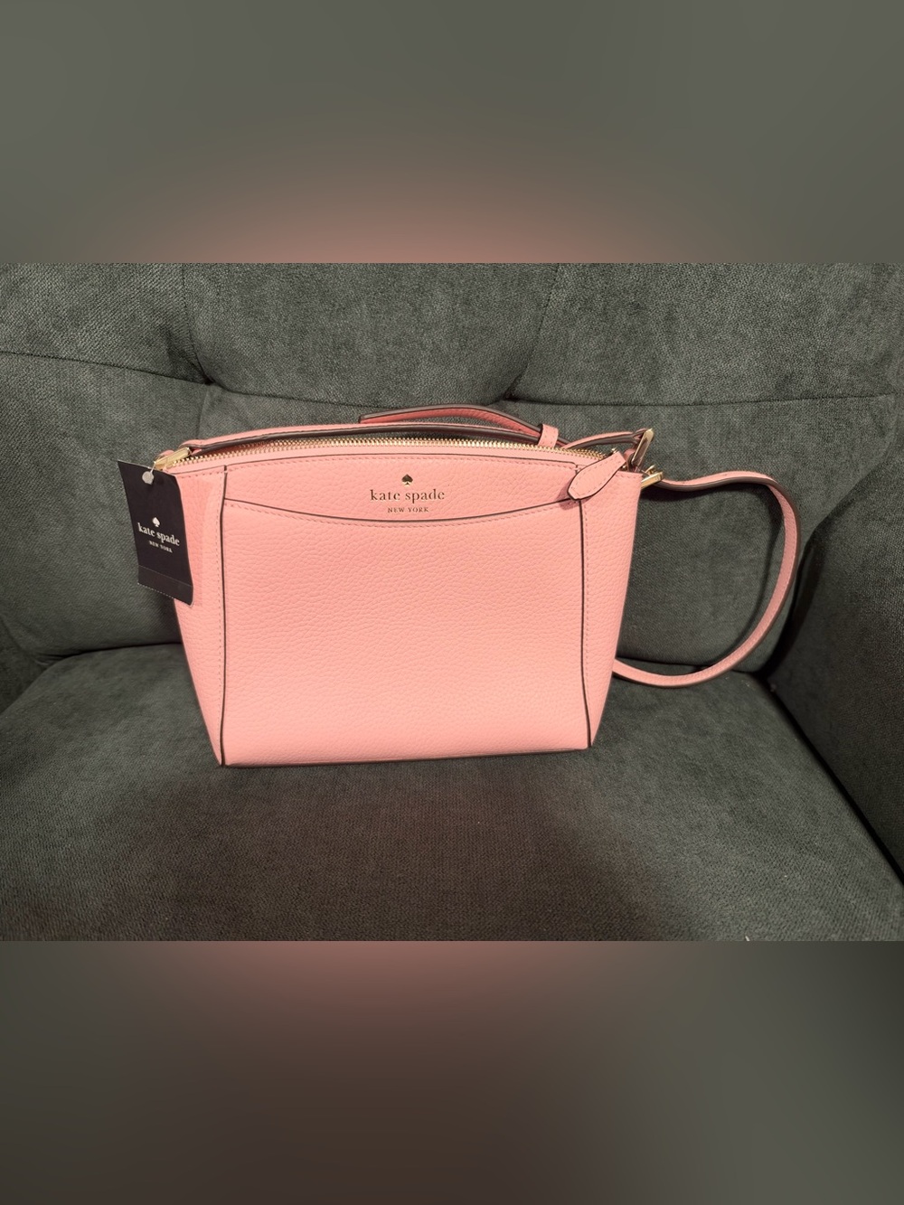 Kate Spade Monica Pebbled Leather Crossbody Tea Rose with Gold Hardware
